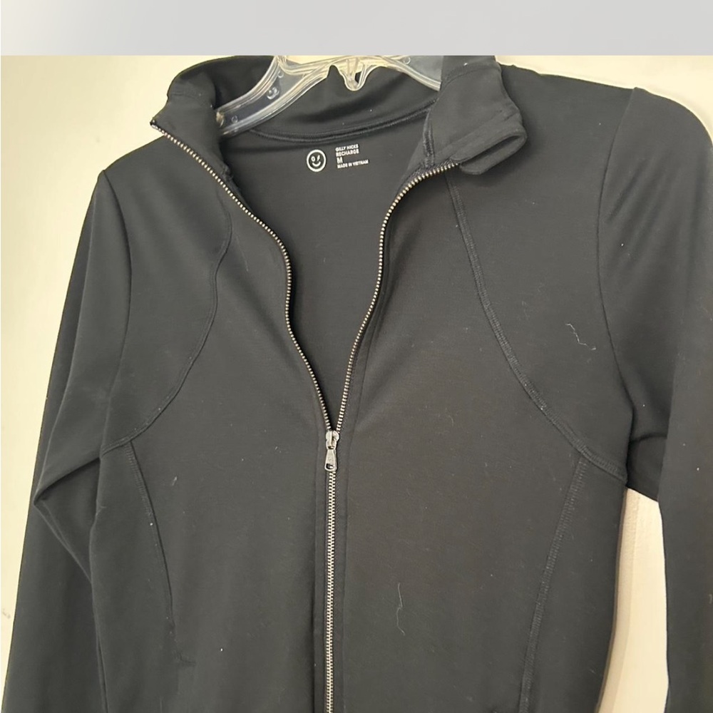 Hollister Black Bomber Jacket Lightweight Athletic Style